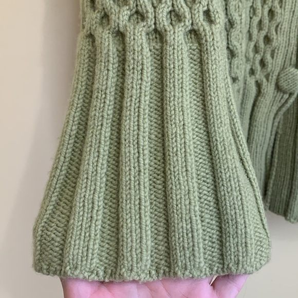 Millar Ireland Green Thick Knit Wool Cashmere Long Button Down Cardigan Jacket M - Picture 13 of 17